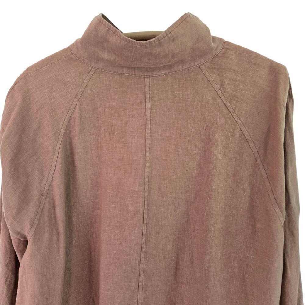 J.Jill Pure Jill Elements Womens 2X Linen Jacket Brown Hip Length Pockets - Picture 5 of 13